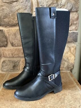 Kelly & Katie Shry Boots Womens Size 7.5 Black Knee High New In Box